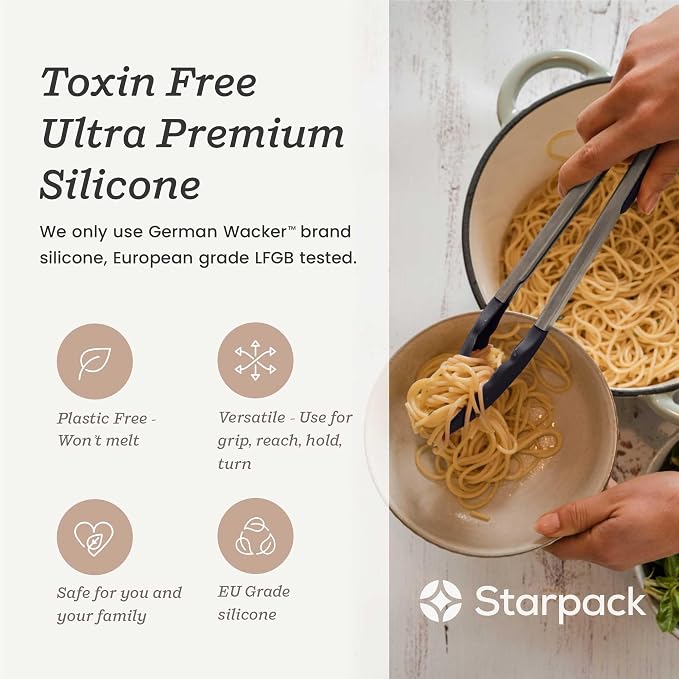 StarPack Premium Silicone Kitchen Tongs Set of 2 - Image 6
