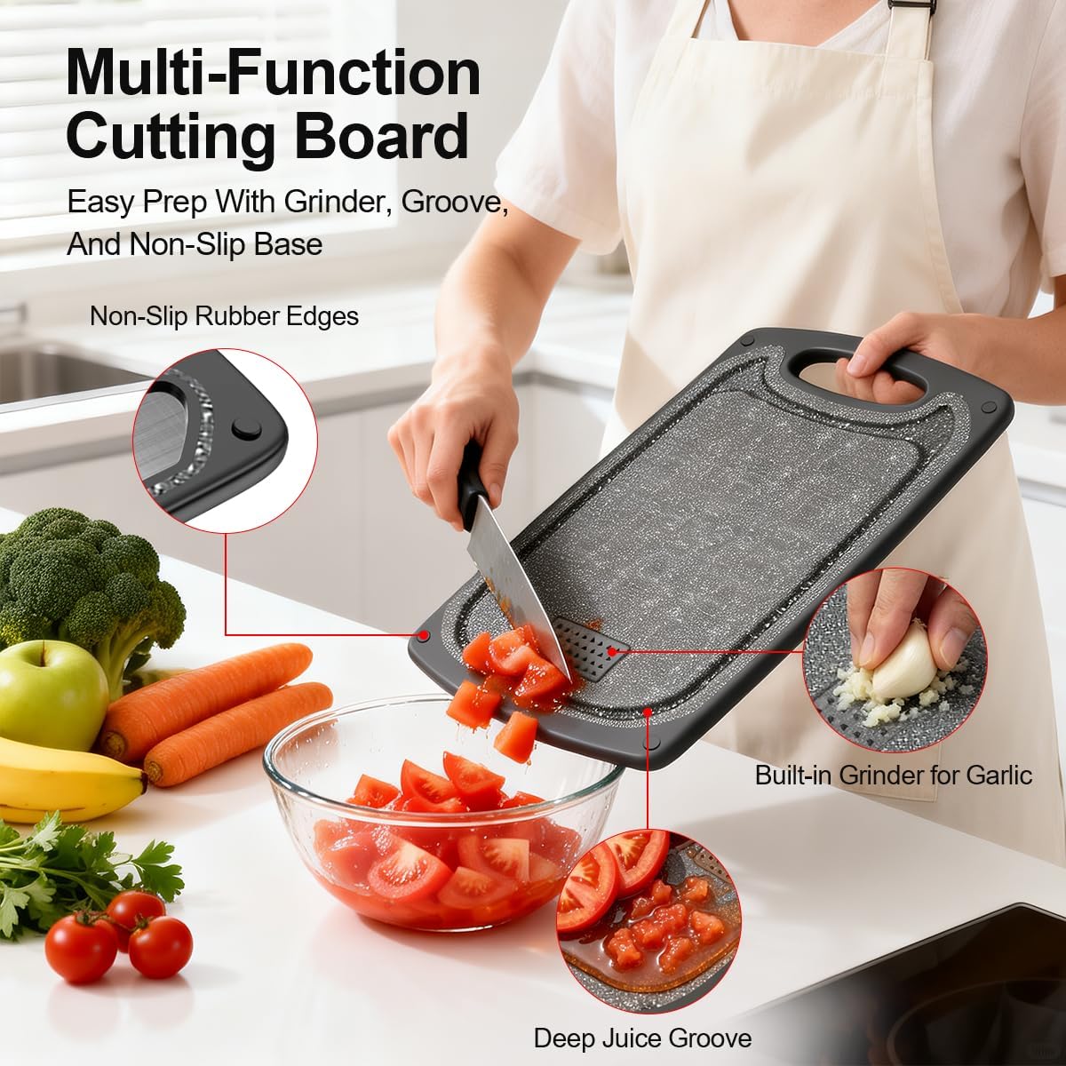 Viretang Small Stainless Steel Cutting Board,Dishwasher safe,Grinding