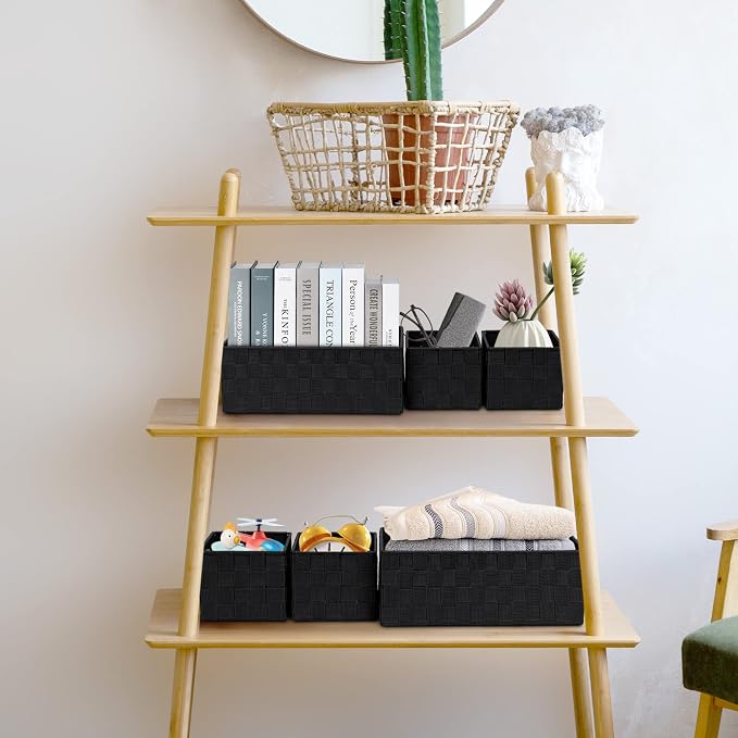 Posprica Woven Storage Baskets for Organizing 6 Pack, Large&Small Storage Cube - Image 3