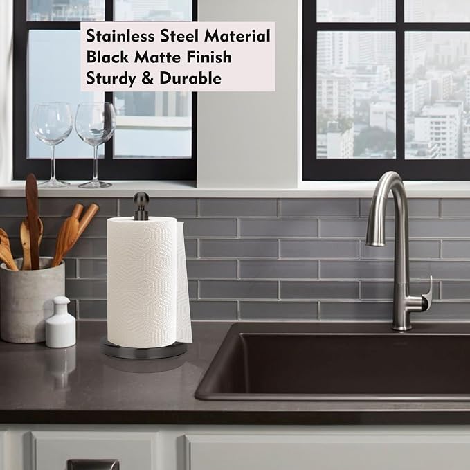Kalitro Paper Towel Holder Countertop, Standing Paper Towel Roll Holder - Image 6