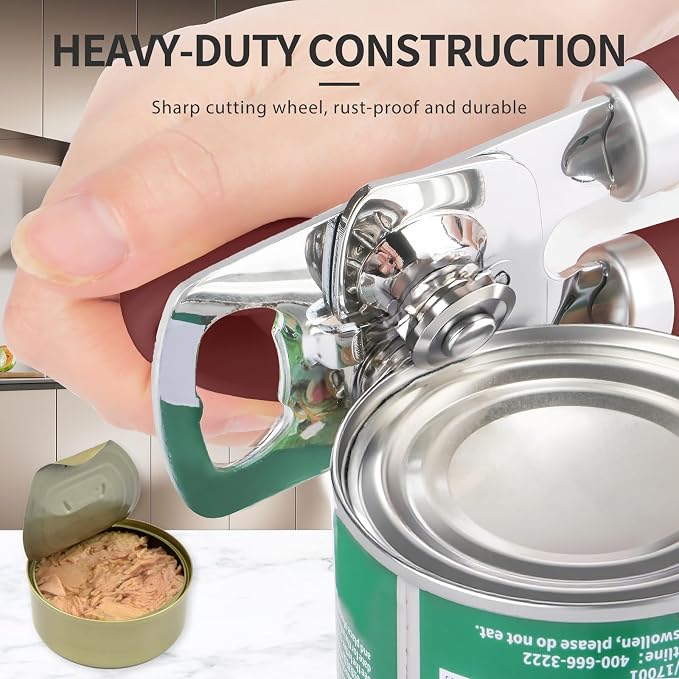 Safring Can Opener Manual, Heavy Duty Stainless Steel Smooth Edge Can Openers - Image 4