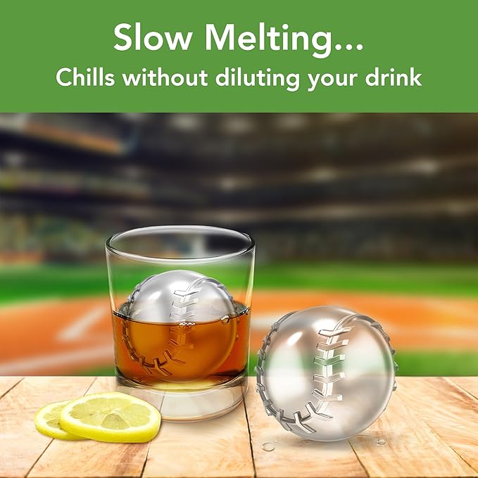 Tovolo Baseball Ice Molds Pack of 2 Large Craft Ice Mold Spheres - Image 2