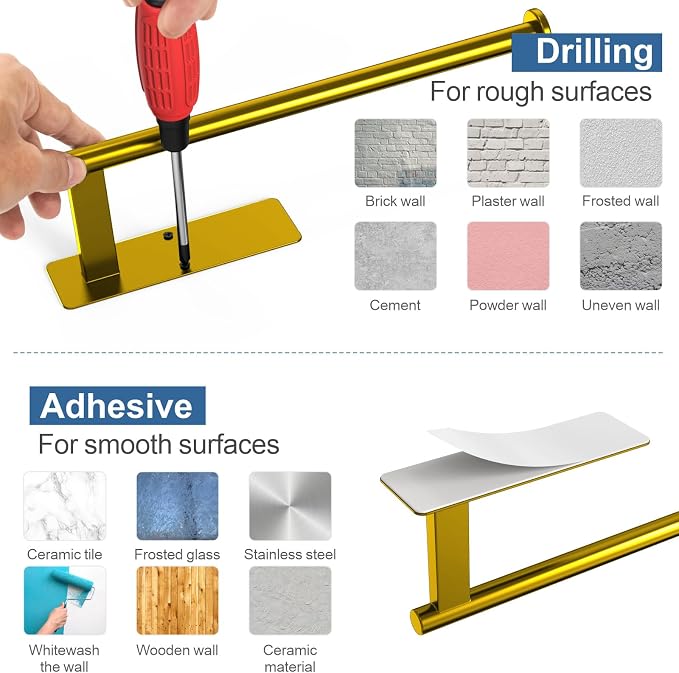 Paper Towel Holder Under Cabinet, Bend-Resistant, Self-Adhesive or Drill - Image 6