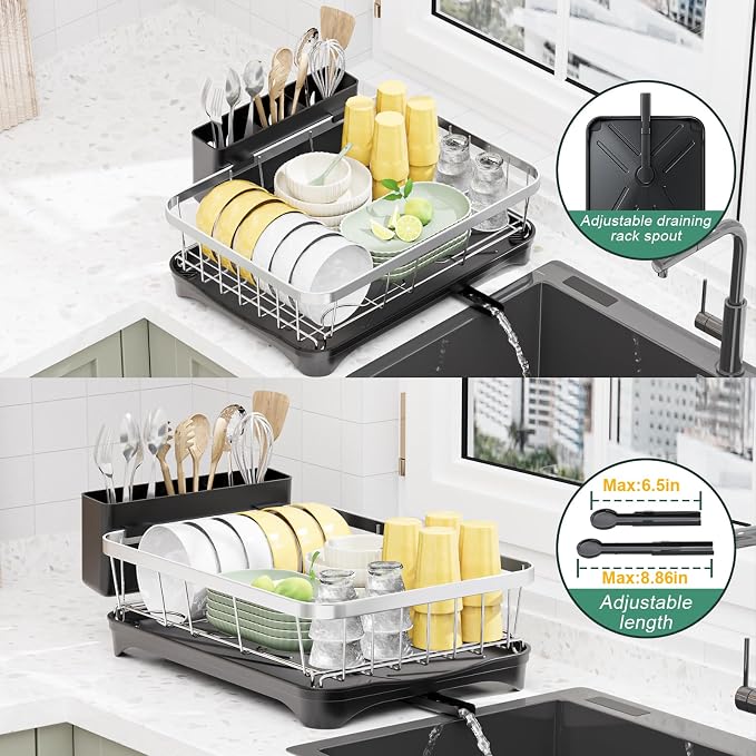 LIYI Dish Rack for Kitchen Counter, Stainless Steel Drying Rack, 304 Stainless - Image 3