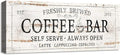 Coffee Bar Sign Decor Rustic Kitchen Canvas Sign Farmhouse Bar Hanging Wall by SOOTHAN