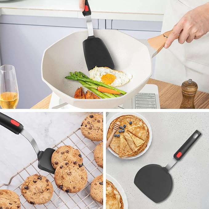 Hotec Silicone Spatula Turner for Nonstick Cookware, Cooking Spatulas 600°F - Image 3