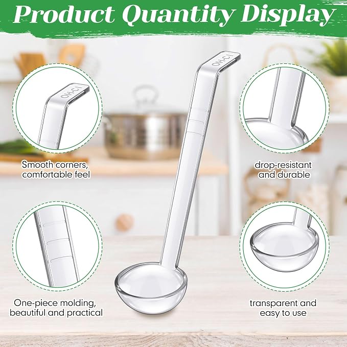 Tioncy 6 Pcs 1 Oz Small Ladle for Serving Sauce 7.09 Inches Plastic Mini Ladles - Image 4