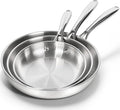 MICHELANGELO 18/10 Stainless Steel Frying Pan Set, Triply Base Stainless Steel by Michelangelo