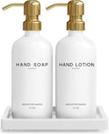 Luxury Glass Soap and Lotion Dispenser Set by BrighterBarns