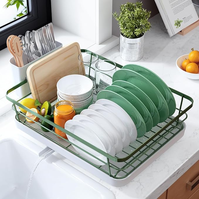 Kitsure Dish Drying Rack for Kitchen Counter, Stainless Steel Sink Organization by Kitsure