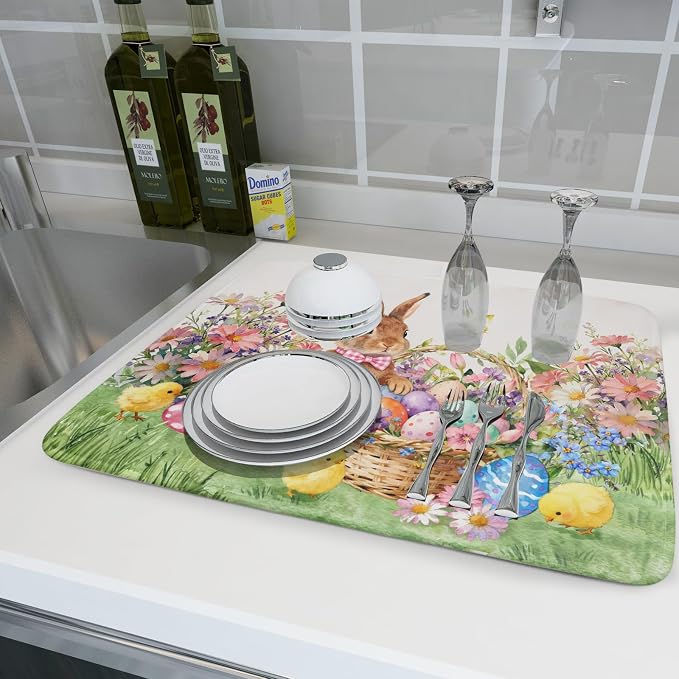 Easter Rabbit Eggs Dish Drying Mat - Image 6