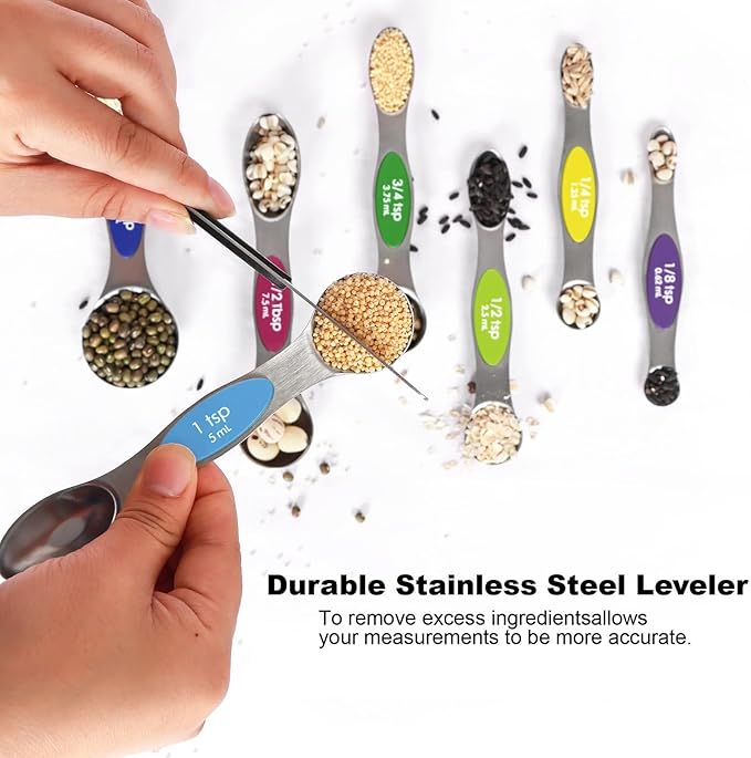 Magnetic Measuring Spoons Set Stainless Steel - Image 4