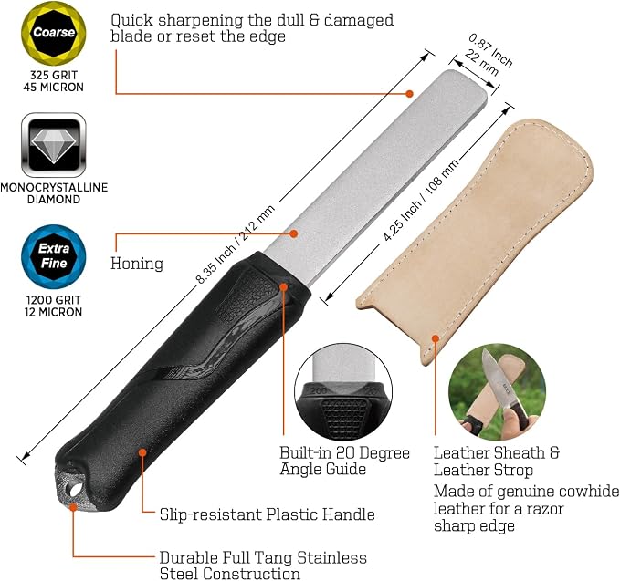 SHARPAL 127N Dual-Grit Diamond Sharpening Stone File Garden Tool Knife Sharpener - Image 2
