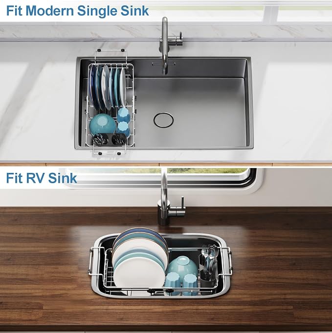 GSlife Small Over the Sink Dish Drying Rack - Image 9