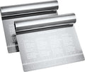 Bench Scraper for Baking, Food Scraper Stainless Steel Blade Dough Cutter by RamPro
