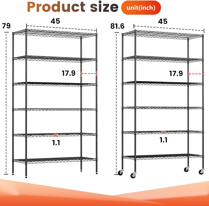 BestOffice | 6-Tier Wire Storage Shelves - Image 3