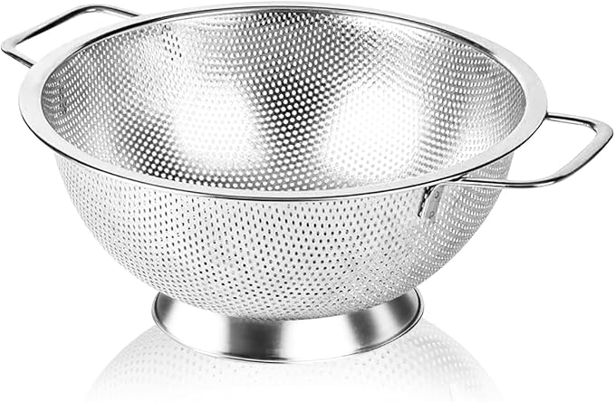 304 Stainless Steel Colander, Micro-Perforated 5-Quart Strainer by JIDSPWLS-USStrore