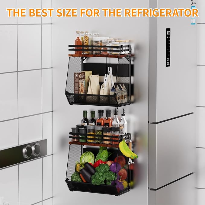 Magnetic Shelf for Fridge with Wood Lid - Image 6