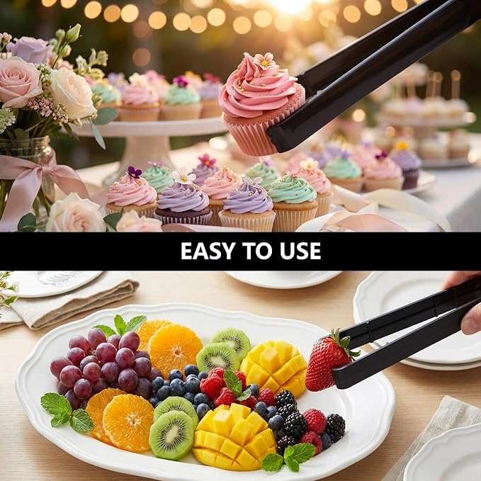 Serving Tongs 24 Pack, Plastic Disposable Salad Tongs - Image 3