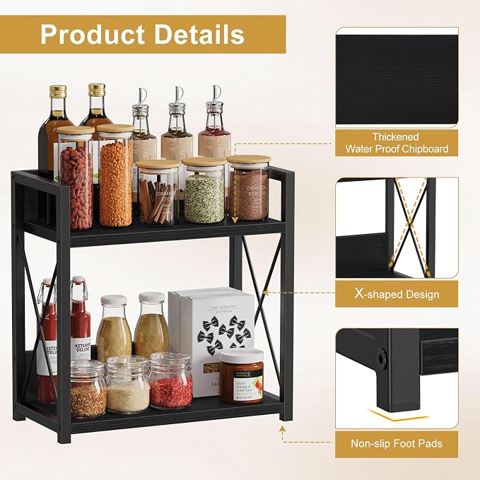 Giikin Kitchen Countertop Organizer, 2 Tier Coffee Bar Organizer, Kitchen - Image 4