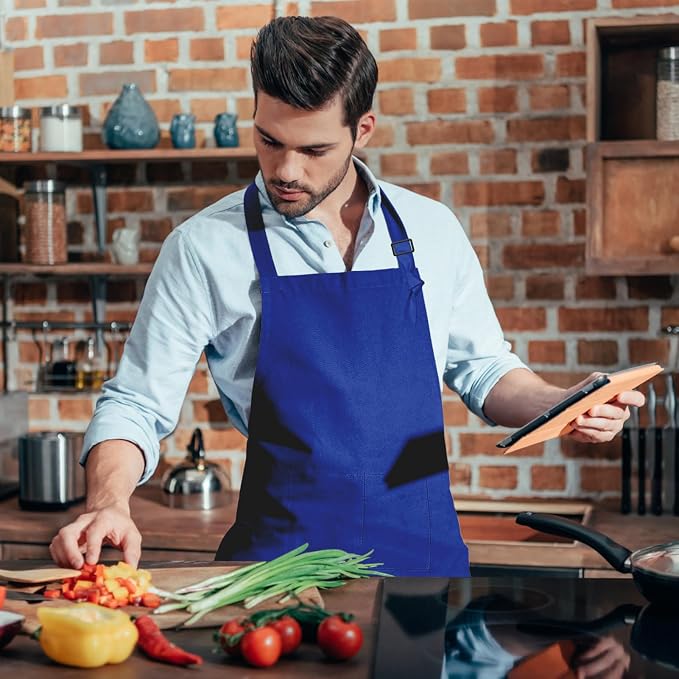15 Pcs Adult Aprons Bulk with Pockets Adjustable Bib Chef Apron - Image 7