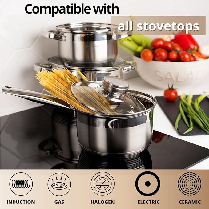 Daniks Standard 2 Quart Stainless Steel Stock Pot - Image 5