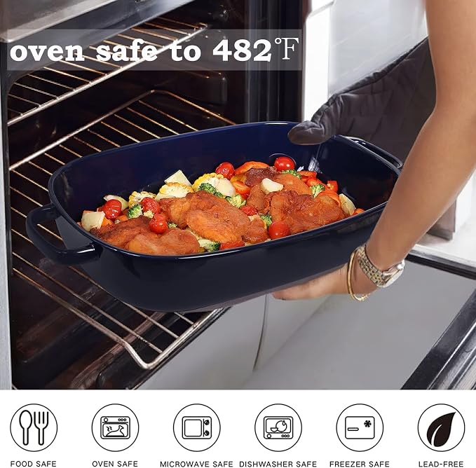 6 Quart Large Rectangular Baking Dish, 16x11 Inches Ceramic Baking Pan - Image 5
