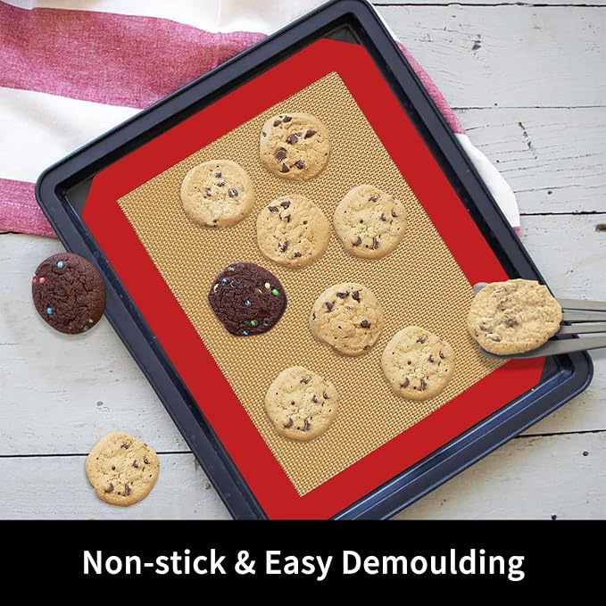 Small Silicone Baking Mats, 11-4/5x8-1/4 Inch Quarter Sheet Size, Non Stick - Image 3