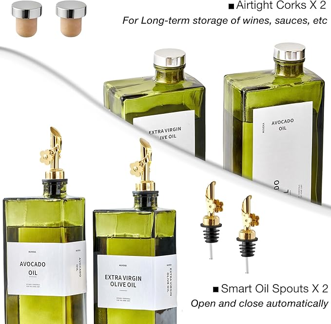 Olive Oil Dispenser Bottle for Kitchen, 16.9oz /500ml Cooking Vinegar Dispenser - Image 5