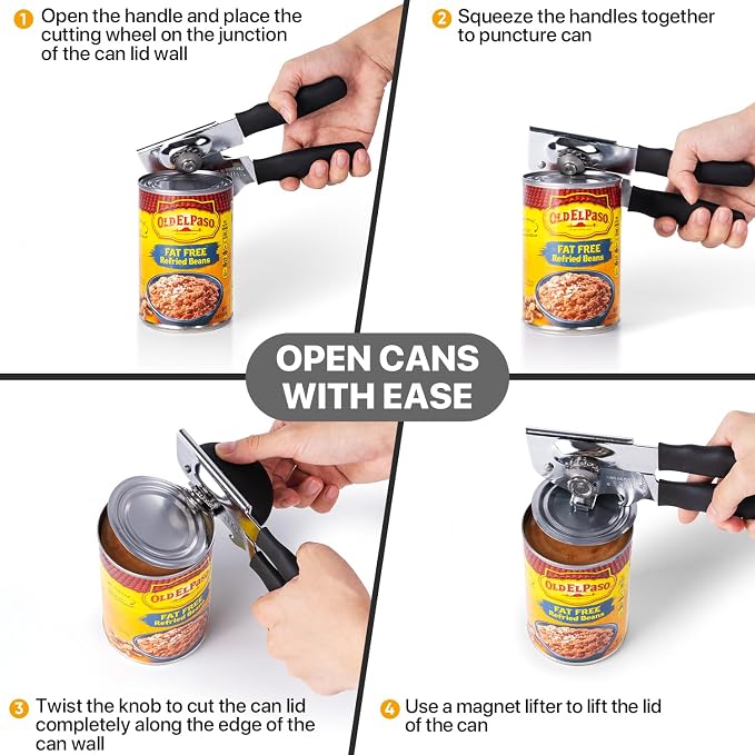 Can Opener Manual Heavy Duty, UHIYEE Hand Held Can Openers - Image 7