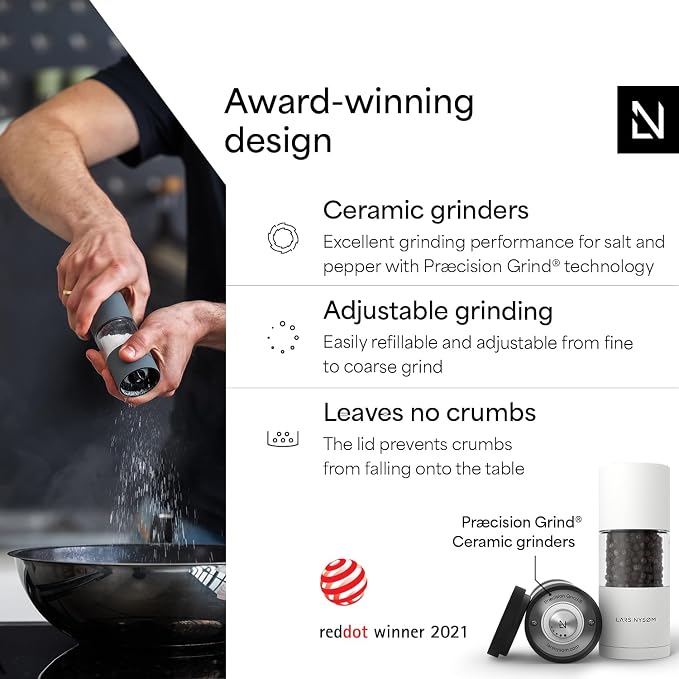 LARS NYSØM Salt and Pepper Grinder Set, Manual Salt and Pepper Mills - Image 2
