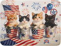 Vintage Patriotic Dish Drying Mat Cute Cats American Flag Drying Matt Kitchen by Giwawa