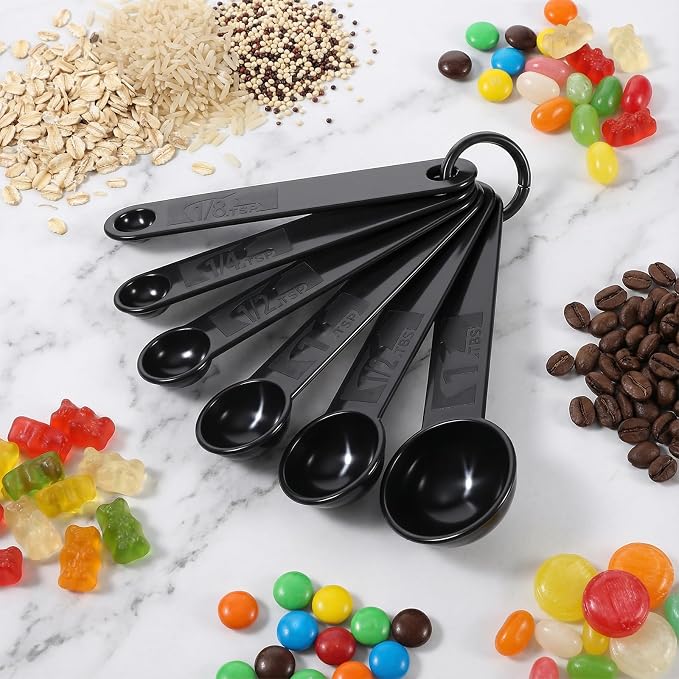 5Pcs Black Measuring Spoons Universal Easy to Read Measuring Cup and Spoon Set - Image 6