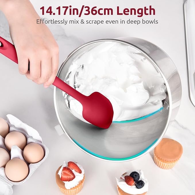 U-Taste Extra-Long 600ºF Heat Resistant Spatula Spoon: 14" Silicone Spoonula - Image 5
