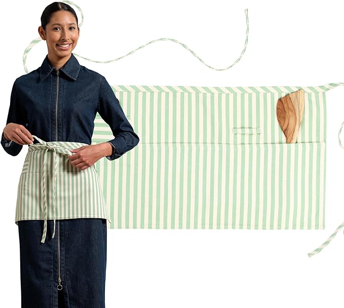 MEEMA Chef Waist Apron Cotton Fabric |Washable & Breathable Waitress & Server by MEEMA