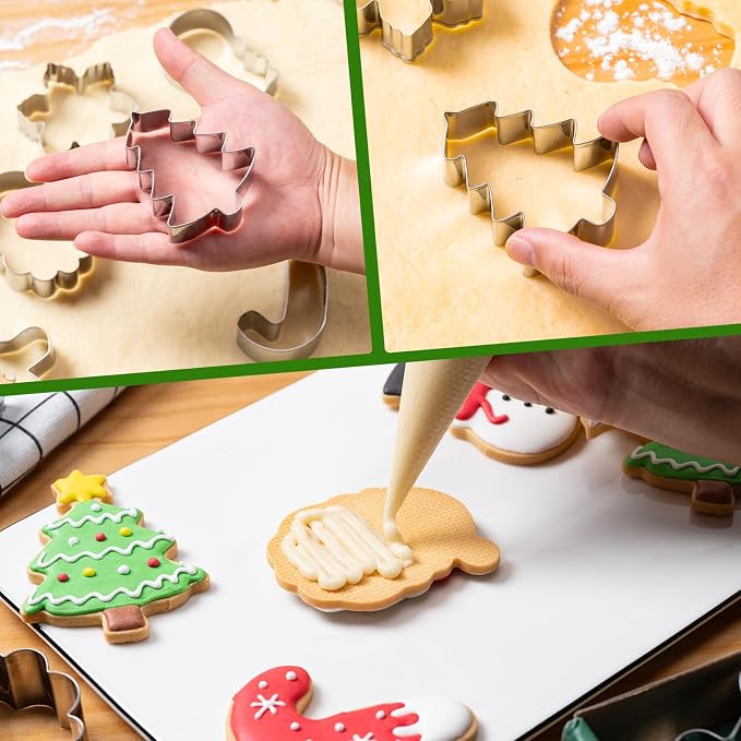Husfunov Christmas Cookie Cutters Set 6 Pieces, Stainless Steel Metal Cutter - Image 4