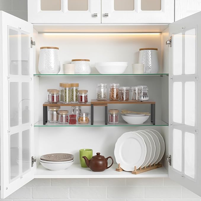 NEX Cabinet Organizer Shelf, Spice Rack, Stackable Kitchen Shelves Organizer - Image 2