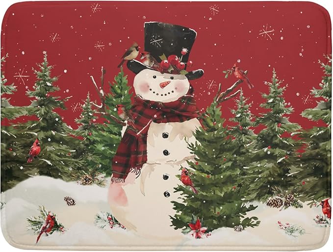 Christmas Snowman Dish Drying Mat by Aytipun