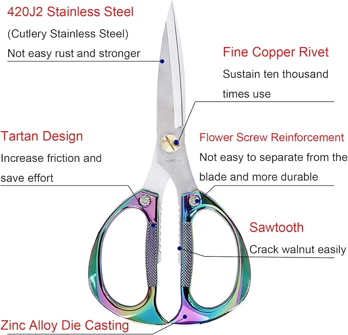 Kitchen Scissors All Purpose Heavy Duty Kitchen Shears - Image 7