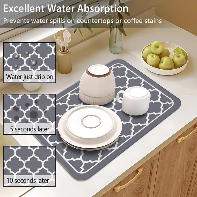 Dish Drying Mat for Kitchen Counter 2 Pack - Image 5