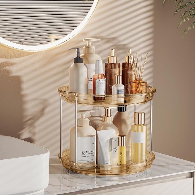 LAMU 2 Tier Lazy Susan Turntable Organizer 9.25'' Rotating Spice Rack - Image 5