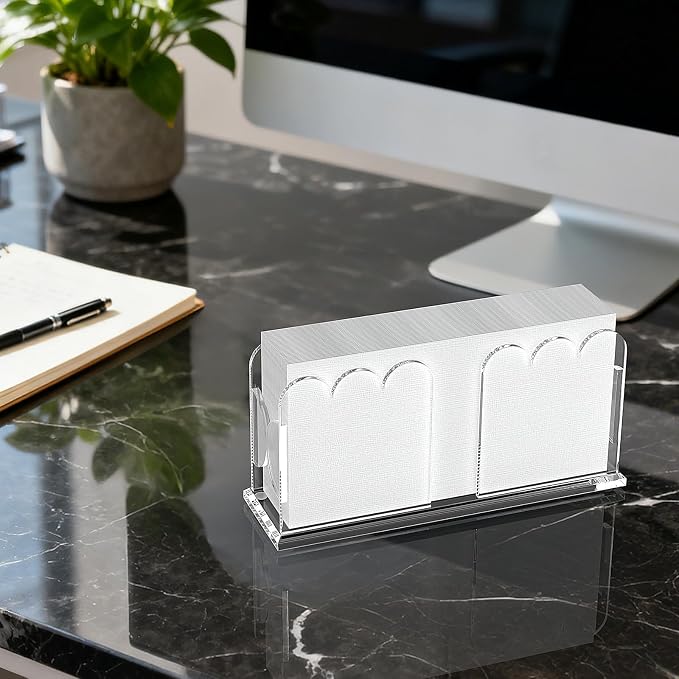 LUGUNU Acrylic Napkin Holder-Clear Scalloped Napkin Dispenser - Image 6