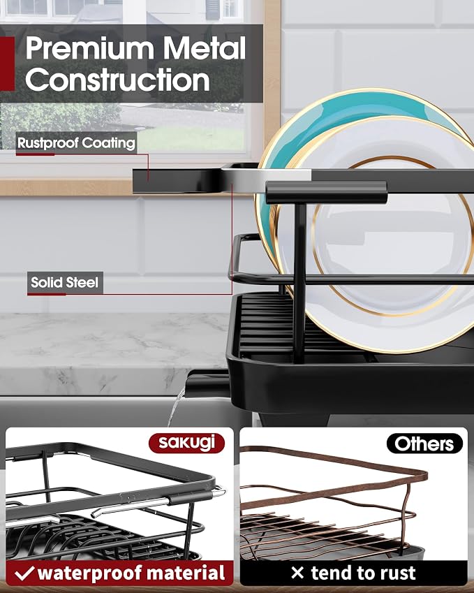 Sakugi Extendable Dish Drying Rack Over Sink - Image 3