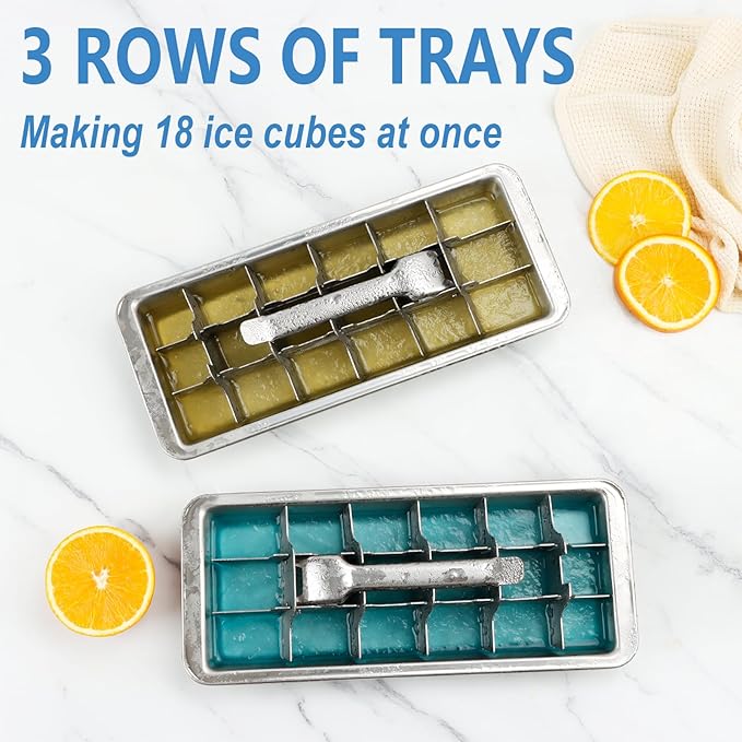 KAYCROWN 18/8 Stainless Steel Ice Cube Tray, 18 Slot Ice Tray - Image 4