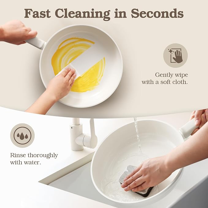 SENSARTE 20Pcs Pots and Pans Set Nonstick, Ceramic Cookware Set Non Stick - Image 8