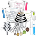 Measuring Cups and Spoons Set 21 Piece, 11 Stainless Steel Nesting Measuring by ATPWONZ