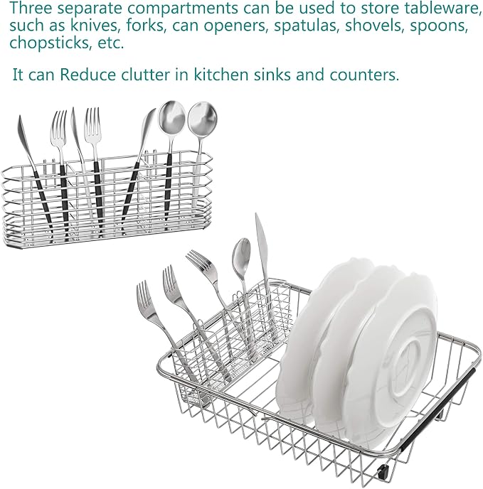 NiuYichee 304 Stainless Steel Utensil Holder, Dish Drying Rack, kitchen Utensil - Image 6
