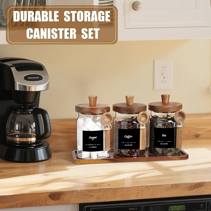Suclain 3 Pcs Glass Coffee Container - Image 6