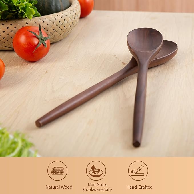 2PSC Wooden Cooking Spoons, 14 Inch Wooden Spoon - Image 5
