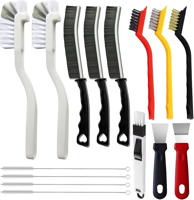 15Pcs Crevice Cleaning Brush Set, Hard Bristle Scrub Brushes Tools by Unknown
